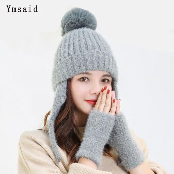 girl thicken ski cap ear protection fur pompoms winter sweet knitted hats women hat female warm gloves knit hat, Blue;gray
girl thicken ski cap ear protection fur pompoms winter sweet knitted hats women hat female warm gloves knit hat, Blue;gray