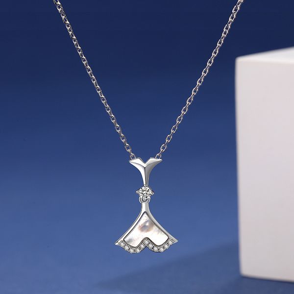 valentine's day s925 sterling silver new zircon skirt necklace daily simple accessories
valentine's day s925 sterling silver new zircon skirt necklace daily simple accessories