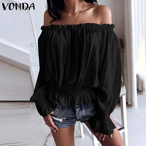 2020 vonda womens off shoulder blouse ladies long sleeve ruffles party clubwear solid color long sleeve blouses s-5xl, White
2020 vonda womens off shoulder blouse ladies long sleeve ruffles party clubwear solid color long sleeve blouses s-5xl, White