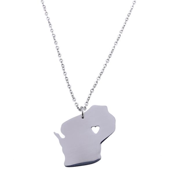 stainless steel silver color wisconsin map pendant necklace cute heart wisconsin charm jewelry
stainless steel silver color wisconsin map pendant necklace cute heart wisconsin charm jewelry