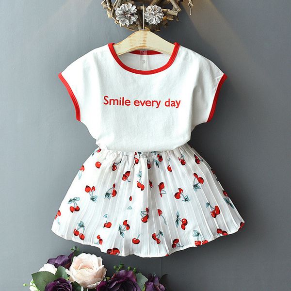 designer popular korean fashion o-neck toddler girls clothes letter print cherry print skirt 2pcs outfits sale, Pink;blue
designer popular korean fashion o-neck toddler girls clothes letter print cherry print skirt 2pcs outfits sale, Pink;blue