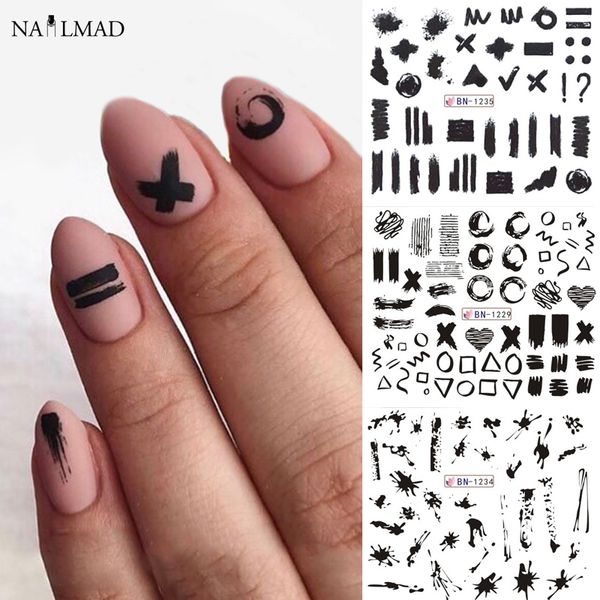 12pc geometric nail sliders water sticker set nail art transfer decals mixed design manicure decoration, Black
12pc geometric nail sliders water sticker set nail art transfer decals mixed design manicure decoration, Black