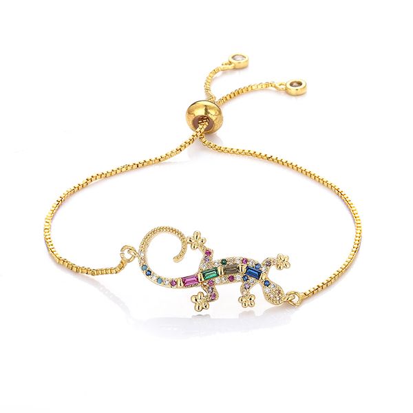 charm bracelets fashion women's rainbow lizard jewelry gold cz colorful zircon bracelet bangle adjustable chain for women, Golden;silver
charm bracelets fashion women's rainbow lizard jewelry gold cz colorful zircon bracelet bangle adjustable chain for women, Golden;silver