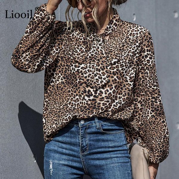 women's blouses & shirts liooil casual loose leopard print blouse women 2021 lantern sleeve bow out female autumn streetwear and, White
women's blouses & shirts liooil casual loose leopard print blouse women 2021 lantern sleeve bow out female autumn streetwear and, White