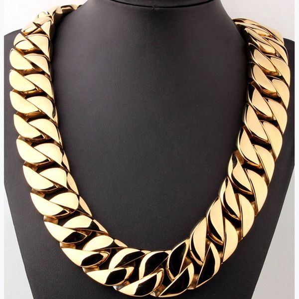 23mm/32mm heavy curb cuban boys mens chain necklace gold tone oversize stainless steel exaggerate hip hop jewelry, Silver
23mm/32mm heavy curb cuban boys mens chain necklace gold tone oversize stainless steel exaggerate hip hop jewelry, Silver