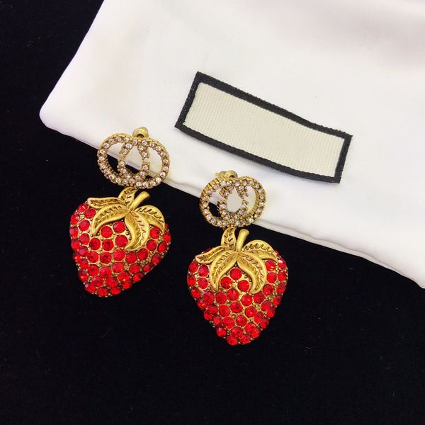gujia strawberry diamond earrings women's double g internet celebrity temperament women's all-match earring back, White
gujia strawberry diamond earrings women's double g internet celebrity temperament women's all-match earring back, White