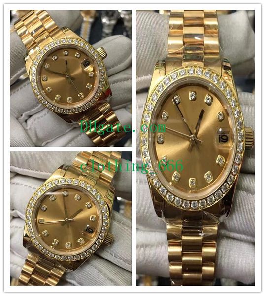 women's watches date 31mm automatic mechanical yellow gold stainless steel bracelet sapphire diamonds bezel ladies wristwatches, Slivery;brown
women's watches date 31mm automatic mechanical yellow gold stainless steel bracelet sapphire diamonds bezel ladies wristwatches, Slivery;brown