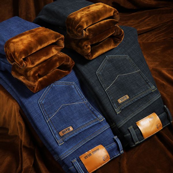 men's jeans fleece warm 2021 straight winter classic business casual thickening elastic brand pants blue black
men's jeans fleece warm 2021 straight winter classic business casual thickening elastic brand pants blue black