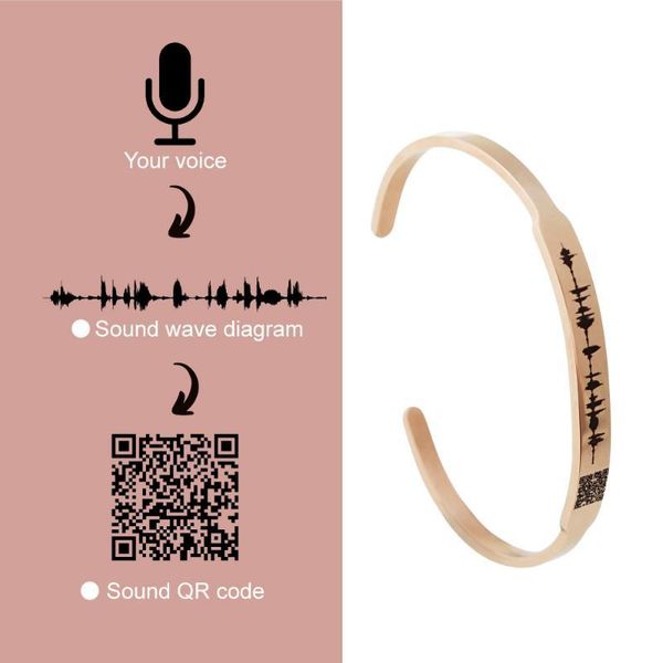 voice sound memo bangle gift custom secret message wave personalized soundwave creative bangles, Black 
voice sound memo bangle gift custom secret message wave personalized soundwave creative bangles, Black