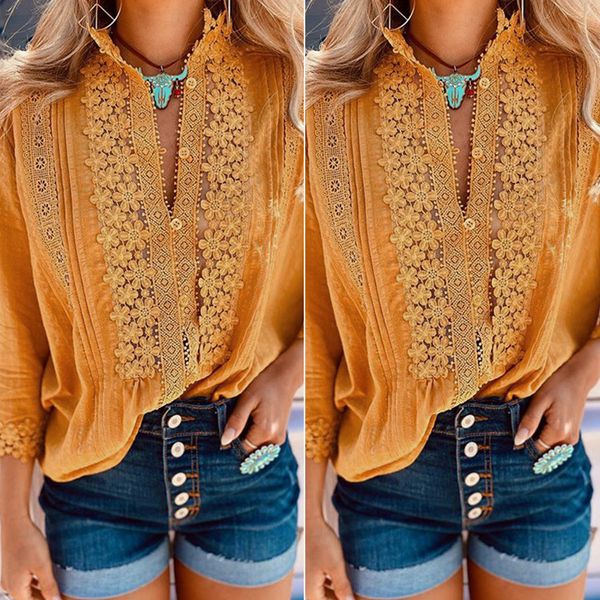 women's blouses & shirts women floral blouse vintage hollow out female office ladies casual lace long sleeve, White
women's blouses & shirts women floral blouse vintage hollow out female office ladies casual lace long sleeve, White