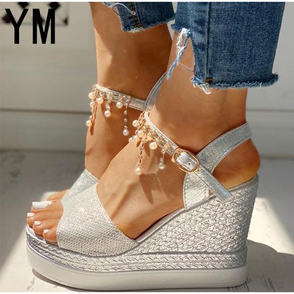 2020 new women wedge sandals summer bead studded detail platform sandals buckle strap peep toe thick bottom casual women shoes, Black
2020 new women wedge sandals summer bead studded detail platform sandals buckle strap peep toe thick bottom casual women shoes, Black