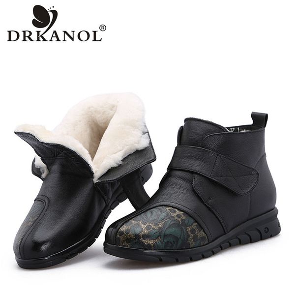 drkanol new women snow boots winter fur ankle boots for women wool printing genuine leather mother flat keep warm shoes, Black
drkanol new women snow boots winter fur ankle boots for women wool printing genuine leather mother flat keep warm shoes, Black