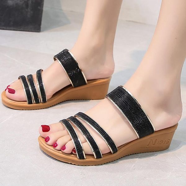 summer casual beach sandals women fashion fish mouth sandals plus size non-slip wedge slippers women platform #3, Black
summer casual beach sandals women fashion fish mouth sandals plus size non-slip wedge slippers women platform #3, Black