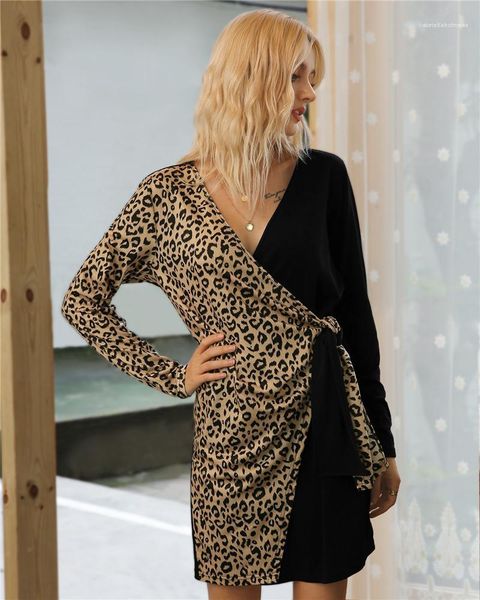 dresses deep v-neck leopard panelled dresses casual long sleeve dress with sashes women designer clothes women, Black;gray
dresses deep v-neck leopard panelled dresses casual long sleeve dress with sashes women designer clothes women, Black;gray