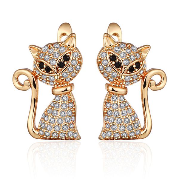 stud creative design cat shape cubic zirconia earrings gold silver color plated cz animal for women jewelry unique gift, Golden;silver
stud creative design cat shape cubic zirconia earrings gold silver color plated cz animal for women jewelry unique gift, Golden;silver