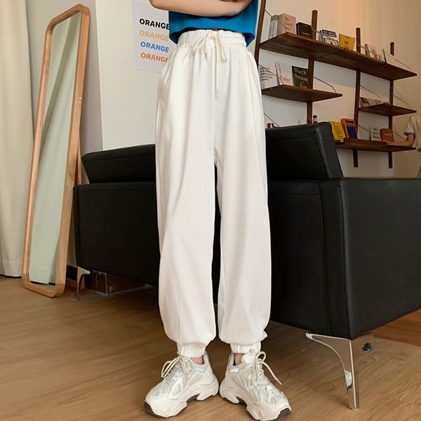 women's pants & capris goohojio 2021 solid color ankle-length women trousers loose high waist sweatpants elastic casual, Black;white
women's pants & capris goohojio 2021 solid color ankle-length women trousers loose high waist sweatpants elastic casual, Black;white