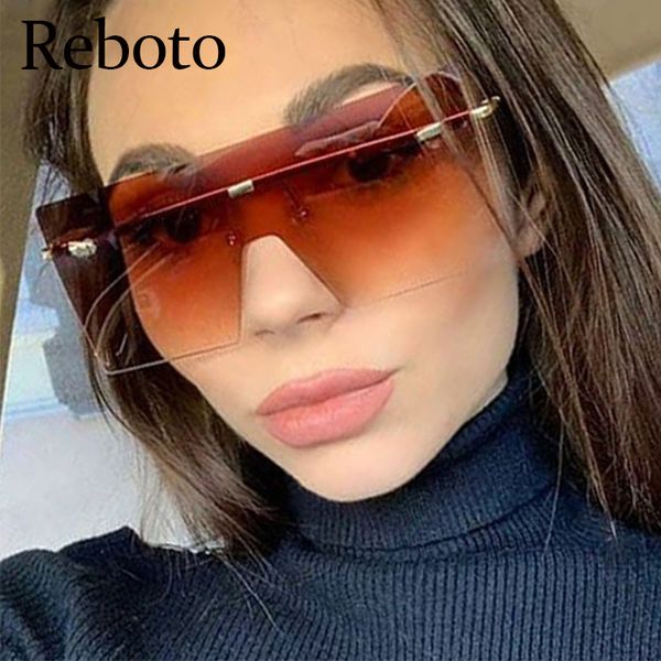 fashion rimless sunglasses woman oversized flat square gradient shades for women big sunglasses female oculos, White;black
fashion rimless sunglasses woman oversized flat square gradient shades for women big sunglasses female oculos, White;black
