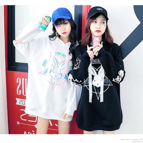 Kawaii Rabbit Print Hooded Sweatshirts Winter Autumn Long Sleeve Pullover Tops Female Loose Hoodies Casual Women White Black
Kawaii Rabbit Print Hooded Sweatshirts Winter Autumn Long Sleeve Pullover Tops Female Loose Hoodies Casual Women White Black
