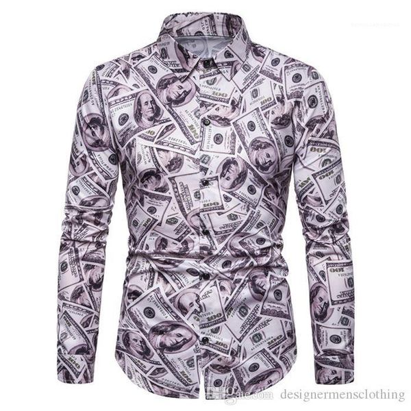 mens casual shirts long sleeve turn down collar shirts designer costumes mens apparel all dollar print, White;black
mens casual shirts long sleeve turn down collar shirts designer costumes mens apparel all dollar print, White;black