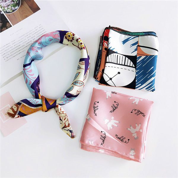 38 small square satin scarf artifical silk scarf foulard femme elegant women's wrap handkerchief bandana accessories, White
38 small square satin scarf artifical silk scarf foulard femme elegant women's wrap handkerchief bandana accessories, White