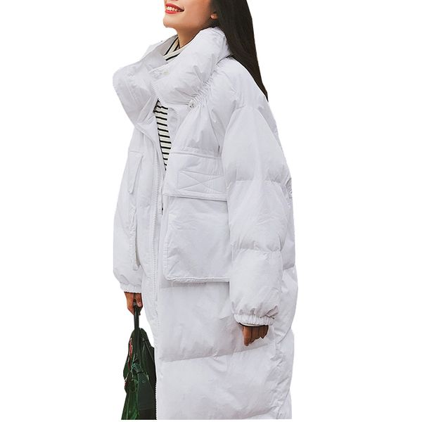 women's down & parkas 2021 women winter long coat sleeve stand collar black white two color warm casaco feminino oversized
women's down & parkas 2021 women winter long coat sleeve stand collar black white two color warm casaco feminino oversized