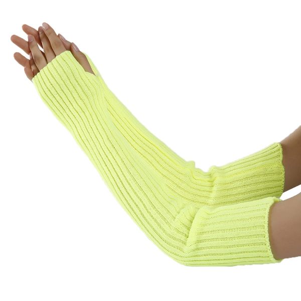 women winter classic pure color soft knitted arm warmer long fingerless gloves, Blue;gray
women winter classic pure color soft knitted arm warmer long fingerless gloves, Blue;gray
