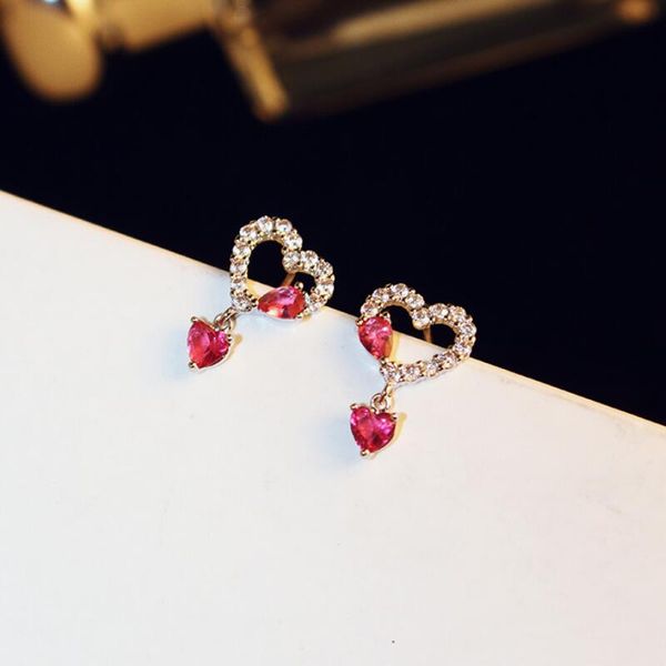 korean new social media star red rhinestone love earrings jewelry high-end s925 silver needle sweet earring temperament ladies earrings, Golden;silver
korean new social media star red rhinestone love earrings jewelry high-end s925 silver needle sweet earring temperament ladies earrings, Golden;silver