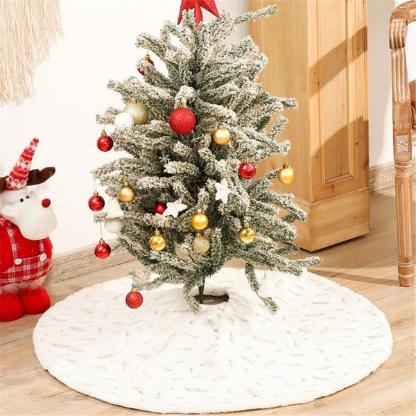 90/122cm white plush golden feather embroidery christmas tree skirt christmas-tree decorations home decor
90/122cm white plush golden feather embroidery christmas tree skirt christmas-tree decorations home decor