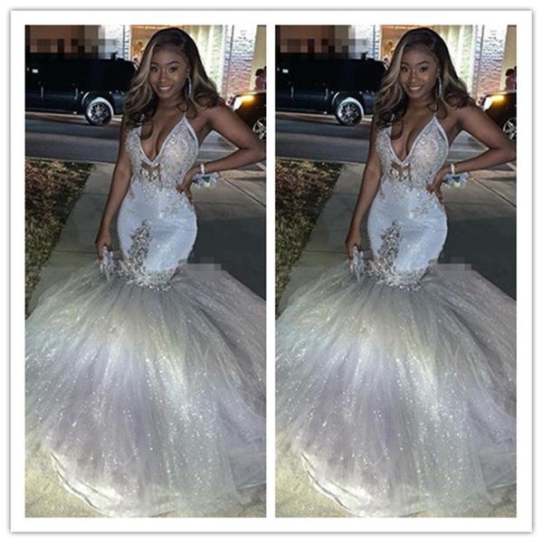 sparkly silver v-neck mermaid reflective wedding dresses spaghetti straps african long formal bridal gowns graduation party dresses, White
sparkly silver v-neck mermaid reflective wedding dresses spaghetti straps african long formal bridal gowns graduation party dresses, White