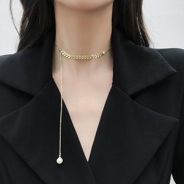 adjustable leaves pearls long chain necklace bohemia style jewelry pendant elegant gold neck choker party jewelry, Silver
adjustable leaves pearls long chain necklace bohemia style jewelry pendant elegant gold neck choker party jewelry, Silver
