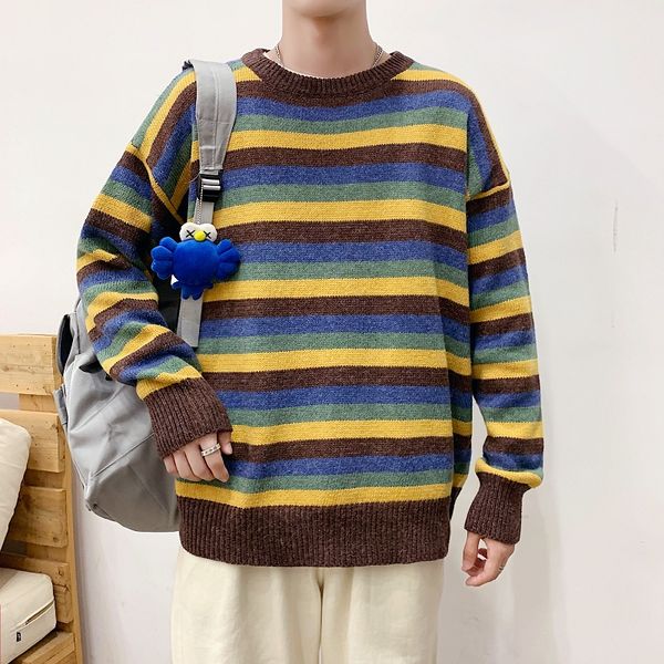 men's sweaters small fresh striped sweater autumn port winds ins korean version loose trend students lazy wind knit male, White;black
men's sweaters small fresh striped sweater autumn port winds ins korean version loose trend students lazy wind knit male, White;black