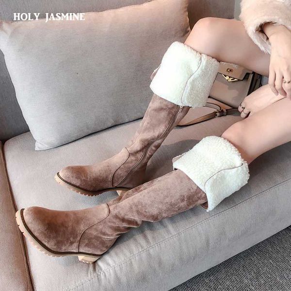 2020 women winter boots fashion all match elastic fabric over the knee high shoes square mid heel plush women boots size 34-42, Black
2020 women winter boots fashion all match elastic fabric over the knee high shoes square mid heel plush women boots size 34-42, Black