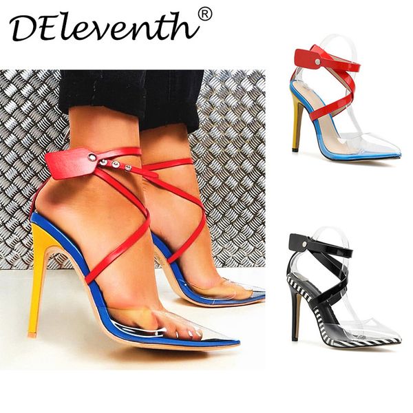 shoes high-heeled shoes large size color matching pointed cross belt thin heel sandals, Black
shoes high-heeled shoes large size color matching pointed cross belt thin heel sandals, Black