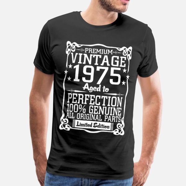 premium vintage 1975 aged to perfection 100% genui t shirt men custom short sleeve plus size 3xl novelty summer style letters shirt, White;black
premium vintage 1975 aged to perfection 100% genui t shirt men custom short sleeve plus size 3xl novelty summer style letters shirt, White;black