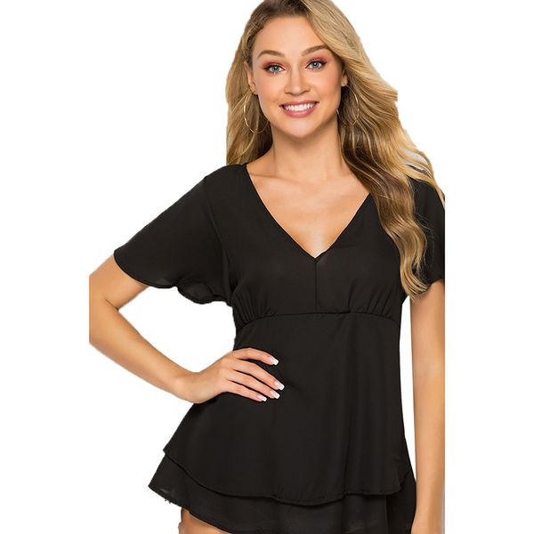 women's blouses & shirts summer ladies black chiffon women sheer clothes china femininas camisas clothing female plus size, White
women's blouses & shirts summer ladies black chiffon women sheer clothes china femininas camisas clothing female plus size, White