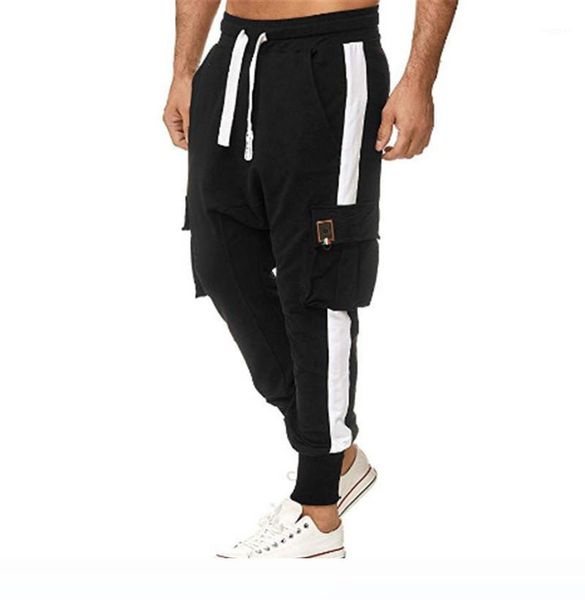 mid waist pocket feet pants male fashion style pants mens color matching overalls casual loose, Black
mid waist pocket feet pants male fashion style pants mens color matching overalls casual loose, Black