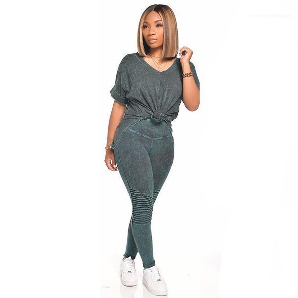 short sleeve long long pants with pleated womens tracksuits summer natural color two piece set fashion, Gray
short sleeve long long pants with pleated womens tracksuits summer natural color two piece set fashion, Gray
