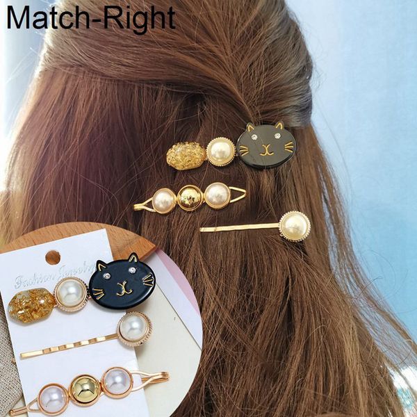 match-right hair jewelry 3pcs/set pearl hair clip/stick/pin for women cat barrette hairpin styling accessories kk326, Golden;silver
match-right hair jewelry 3pcs/set pearl hair clip/stick/pin for women cat barrette hairpin styling accessories kk326, Golden;silver