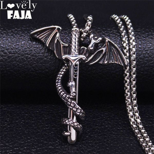 afawa 2020 sword dragon stainless steel necklace chain men silver color necklace jewelry collar acero inoxidable mujer nzz6s03
afawa 2020 sword dragon stainless steel necklace chain men silver color necklace jewelry collar acero inoxidable mujer nzz6s03