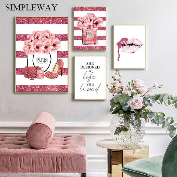 paintings pink flower perfume fashion poster eyelash lips makeup print canvas art painting wall picture modern girl room home decoration
paintings pink flower perfume fashion poster eyelash lips makeup print canvas art painting wall picture modern girl room home decoration