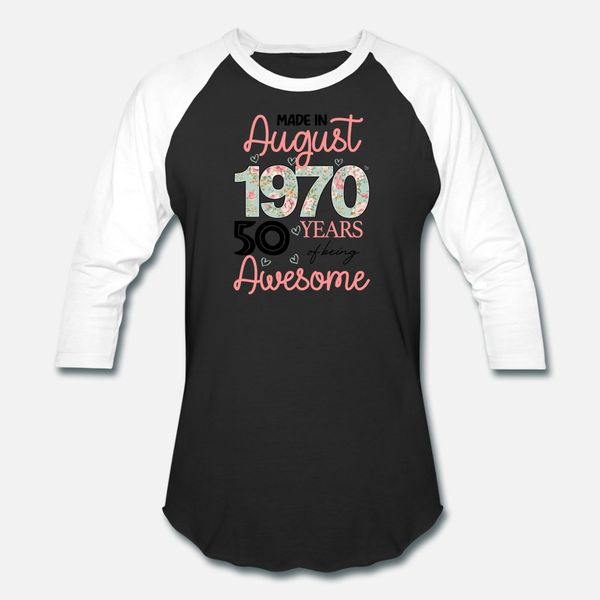 made in august 1970 50 years of being awesome t shirt men customized short sleeve euro size s-3xl basic solid spring vintage shirt, White;black
made in august 1970 50 years of being awesome t shirt men customized short sleeve euro size s-3xl basic solid spring vintage shirt, White;black