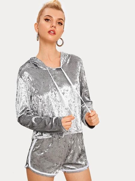 shorts 2pcs set fashion casual sweatshirt female clothing 2020 womens designer tracksuits crew neck hooded long sleeve, Gray
shorts 2pcs set fashion casual sweatshirt female clothing 2020 womens designer tracksuits crew neck hooded long sleeve, Gray