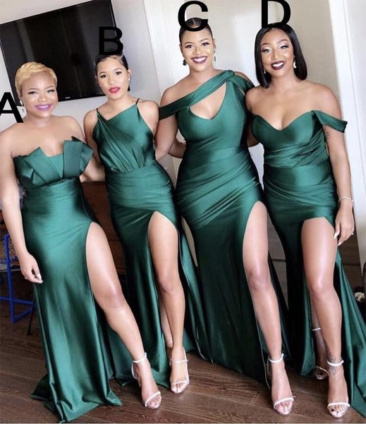 bridesmaid dresses latest different neckline 2020 ruched high side split long prom dress maid of honor gowns dark green, White;black
bridesmaid dresses latest different neckline 2020 ruched high side split long prom dress maid of honor gowns dark green, White;black