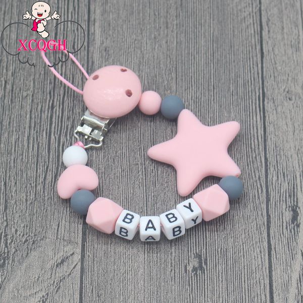xcqgh personalized name handmade clips holder silicone pacifier chains five star baby teether teething chain
xcqgh personalized name handmade clips holder silicone pacifier chains five star baby teether teething chain