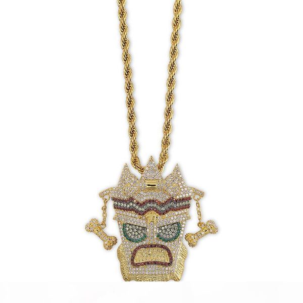 uka mask pendant necklace men iced out cubic zirconia hip hop jewelry 18k gold plated hiphop necklaces, Silver
uka mask pendant necklace men iced out cubic zirconia hip hop jewelry 18k gold plated hiphop necklaces, Silver