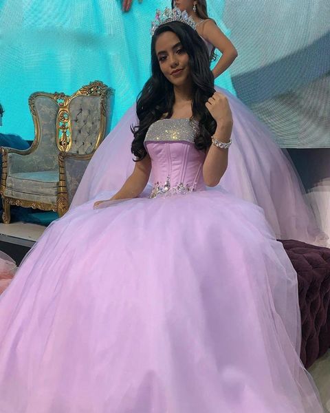 light purple ball gown quinceanera dresses violet strapless sweet 16 prom dress beading sweetheart tulle pageant party gown c101, Blue;red
light purple ball gown quinceanera dresses violet strapless sweet 16 prom dress beading sweetheart tulle pageant party gown c101, Blue;red