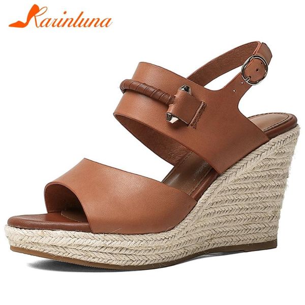karin female straw heel platform sandals party casual wedges women sandals genuine leather open toe solid women shoes, Black
karin female straw heel platform sandals party casual wedges women sandals genuine leather open toe solid women shoes, Black