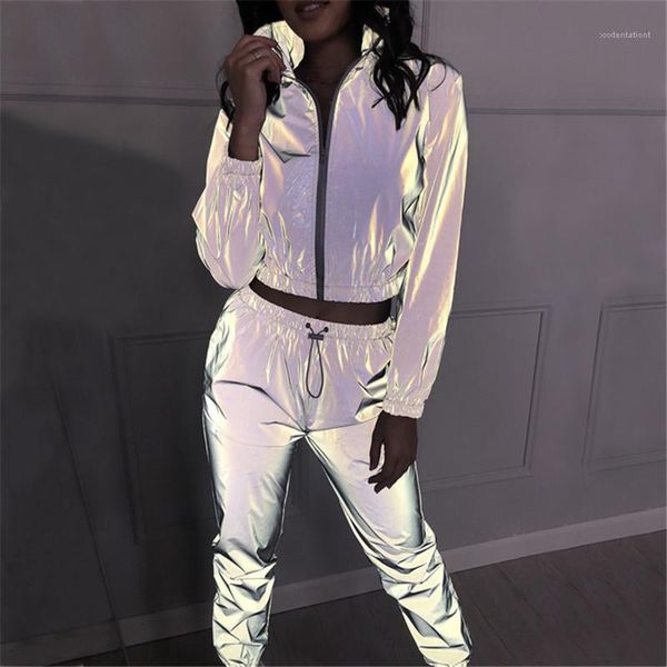 long pencil pants clothing sets women designer reflection windbreak set spring autumn casual two pieces outfit zipper, White
long pencil pants clothing sets women designer reflection windbreak set spring autumn casual two pieces outfit zipper, White