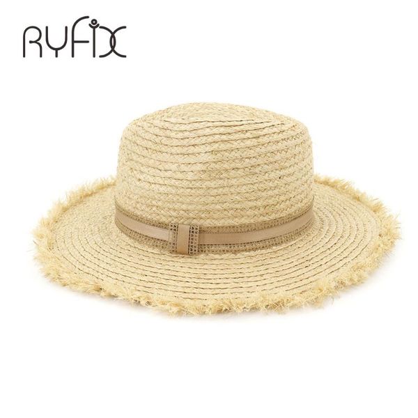 wide brim hats lafite straw hat summer beach travel personalized shade ha77, Blue;gray
