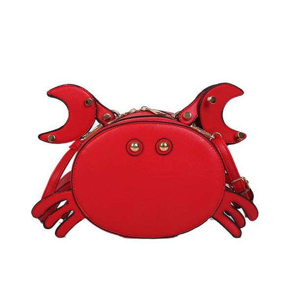 personality cute crab women mini messenger bag ladies handbag chain shoulder bag flap #40